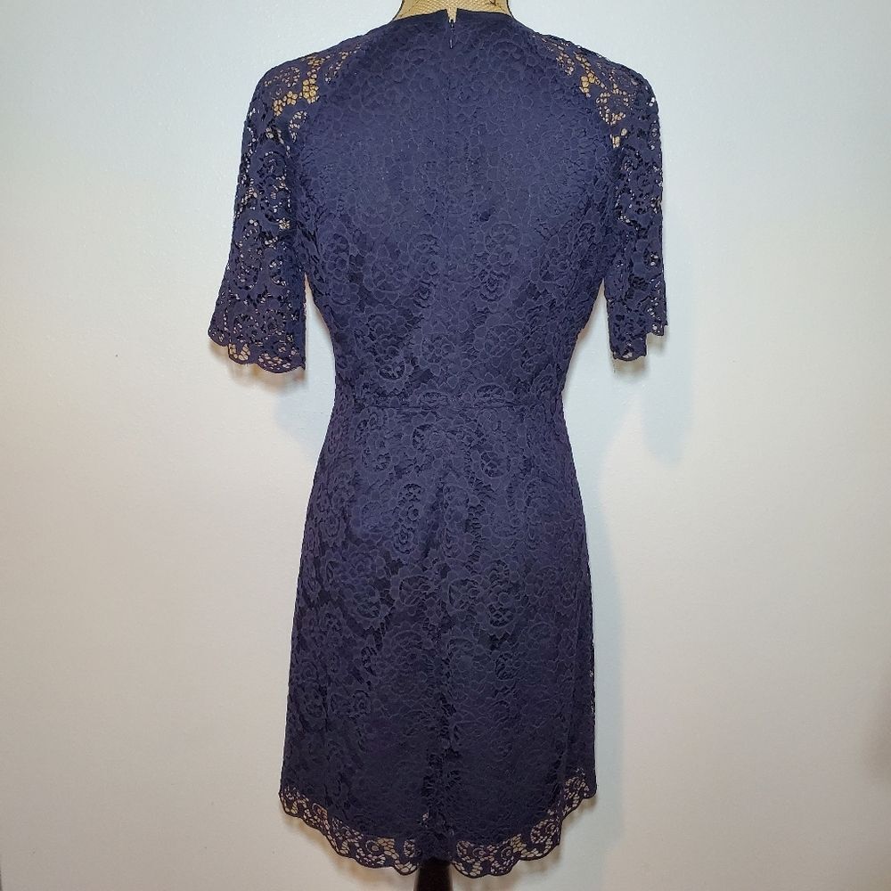 Madewell Magnolia Waisted Lace Mini Dress Navy Size 6 - Picture 8 of 12